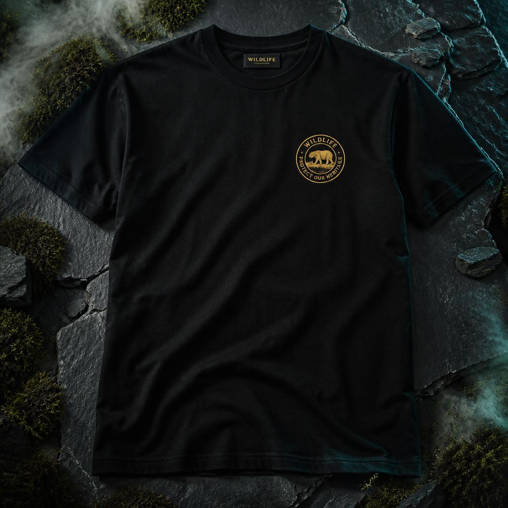 Wild Codex heavyweight tee with the gold badge crest
